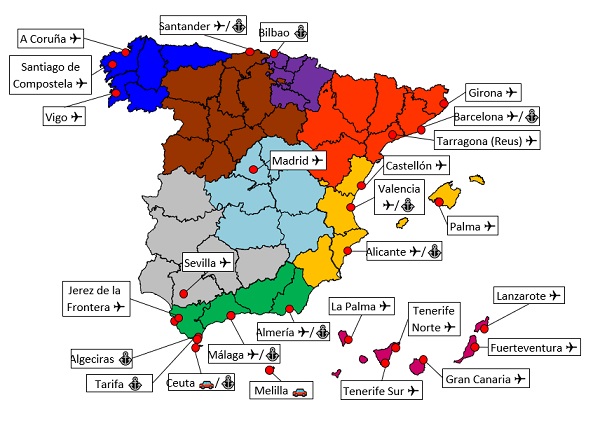 Mapa PEV símbolos