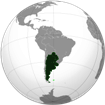 América del Sur en el mapamundi