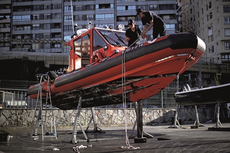 Trabajadoras de salvamento marítimo en la localidad de Bermeo