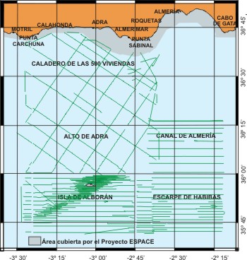 Imagen del área de trabajo de la campaña Alborán 02