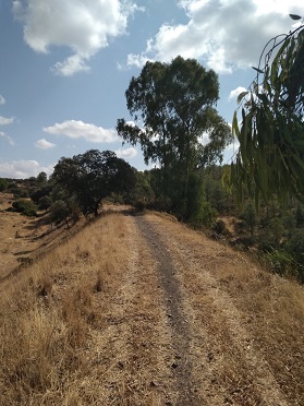 Vista del estado inicial de las obras del Camino Natural del Guadiato