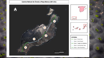 Mapa del Camino Natural de Órzola a Playa Blanca