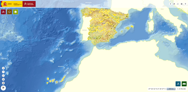 Visor cartográfico de Caminos Naturales